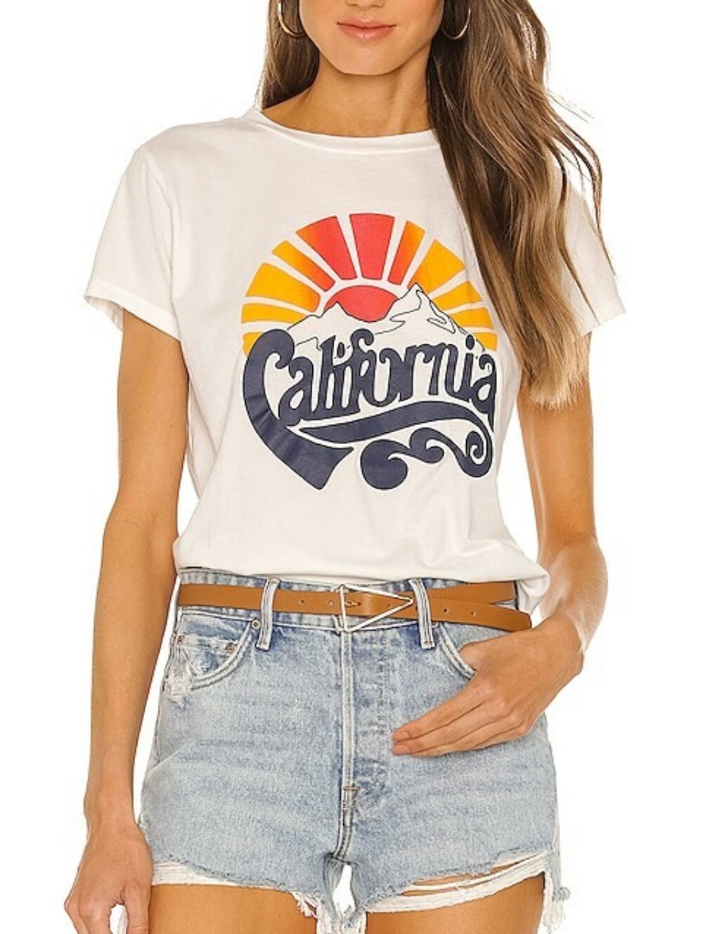 Mother The Boxy Goodie Goodie T Shirt In Retro California Print Small